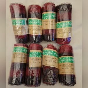 Bundle of 8 Black and Red Mesh for Wreaths, Garlands, Flower Arrangements